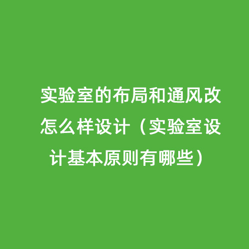 實驗室的布局和通風改怎么樣設計（實驗室設計基本原則有哪些）